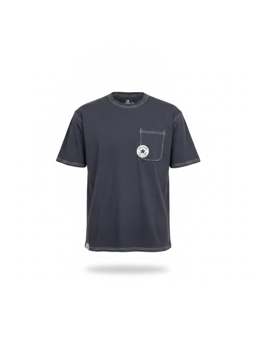 Converse Mens Black Cotton Graphic Pocket Tee Casual Crewneck Size L